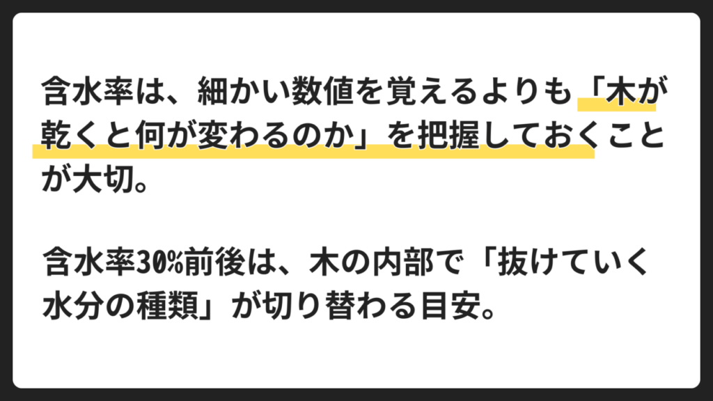 含水率のしくみを押さえる