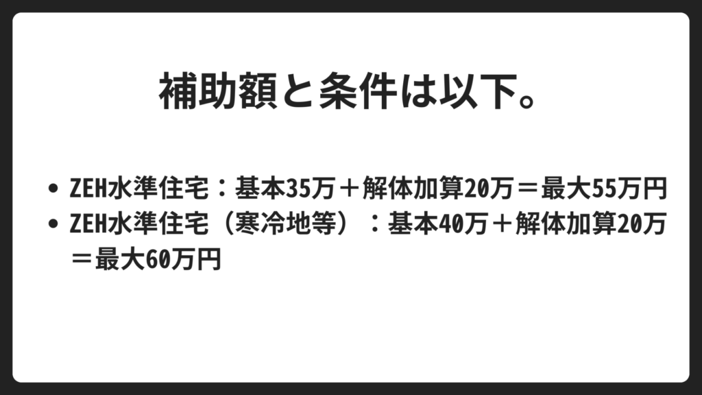 みらいエコ住宅2026事業｜補助額と条件