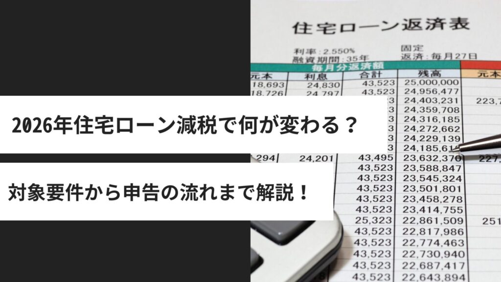 2026年住宅ローン減税で何が変わる？対象要件・借入上限・申告の流れ
